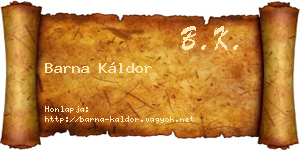 Barna Káldor névjegykártya
